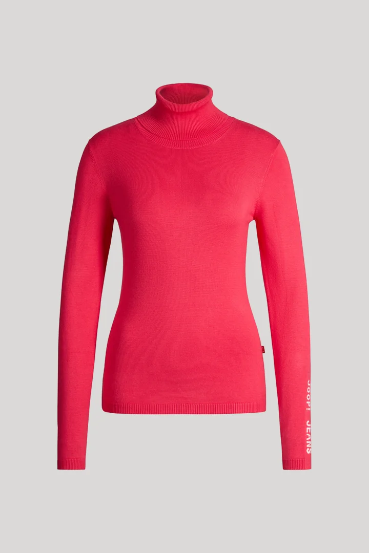 Führt zu Produktdetailseite „Viskose-Rollkragen-Pullover in Pink"