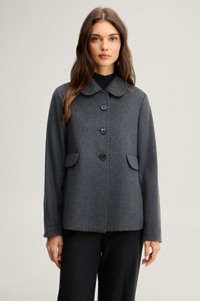 Leads to product detail page "Wool-blend jacket with cashmere in anthracite"