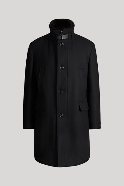 Black wool-blend coat