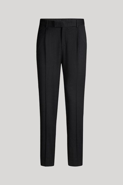 Bundfalten-Baukasten-Hose in Schwarz
