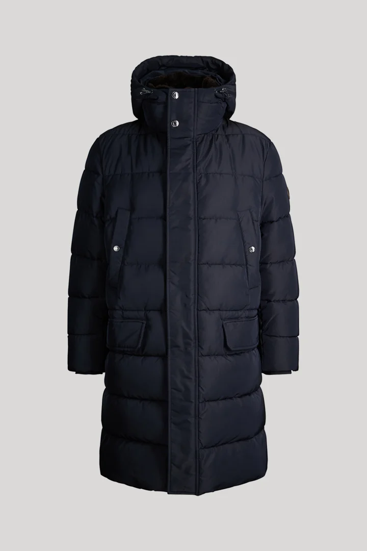 Führt zu Produktdetailseite „Steppmantel mit Kapuze in Navy"