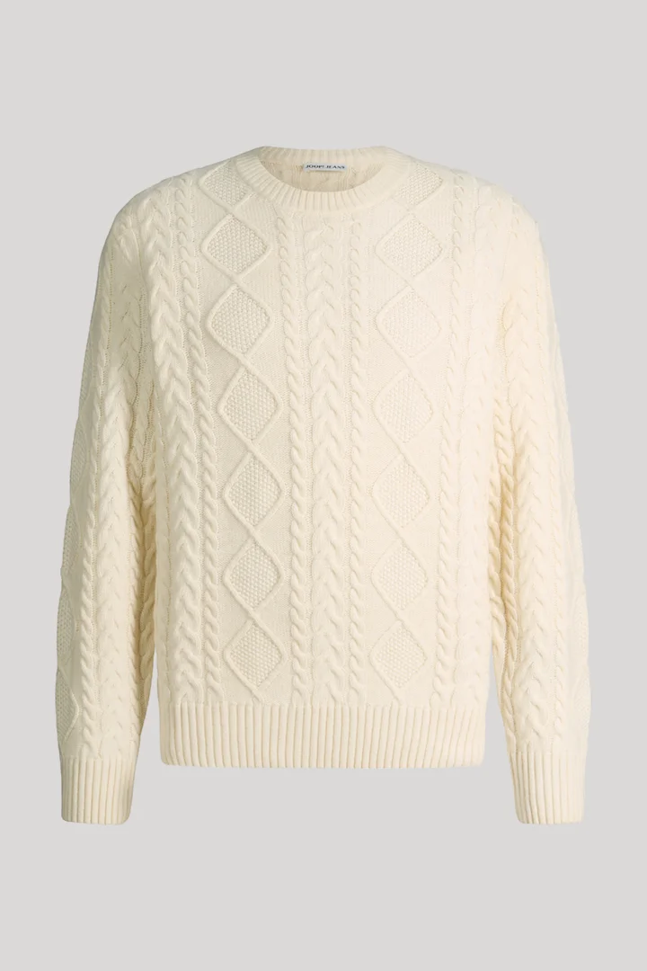 JOOP! presents the product Off-white crewneck sweater from the category Knitwear as a cut-out