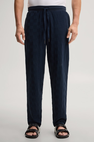 Leads to product detail page "Dark blue loungewear trousers"