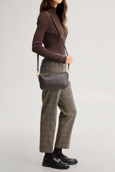 Leads to product detail page "Boccia jasmina shoulder bag in dark brown with a pattern"