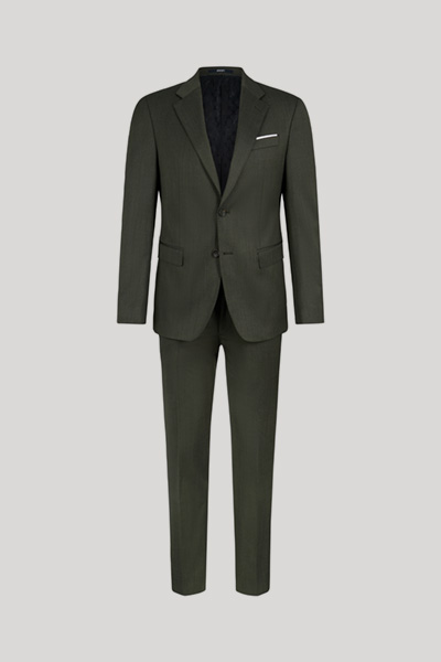 Leads to product detail page "Dark green woollen blend suit"