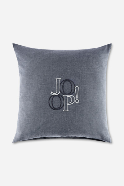 Leads to product detail page "JOOP! soft label cushion in blue, 35 x 35 cm"