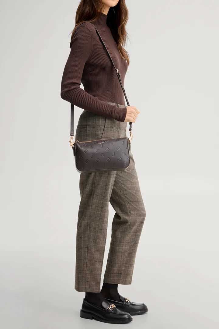 Leads to product detail page "Boccia jasmina shoulder bag in dark brown with a pattern"