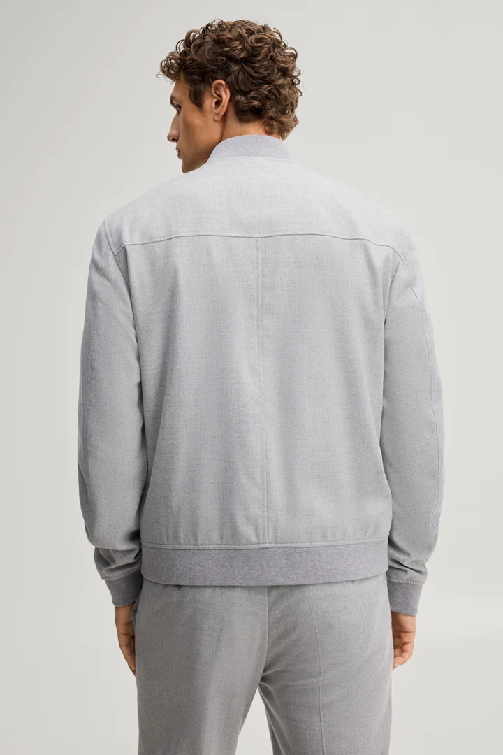 Führt zu Produktdetailseite „Kombi-Blouson mit Collegekragen in Hellgrau"