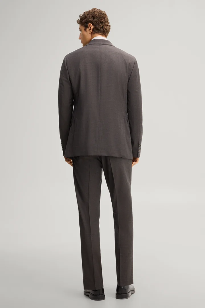 Leads to product detail page "Dark brown wool-blend suit"
