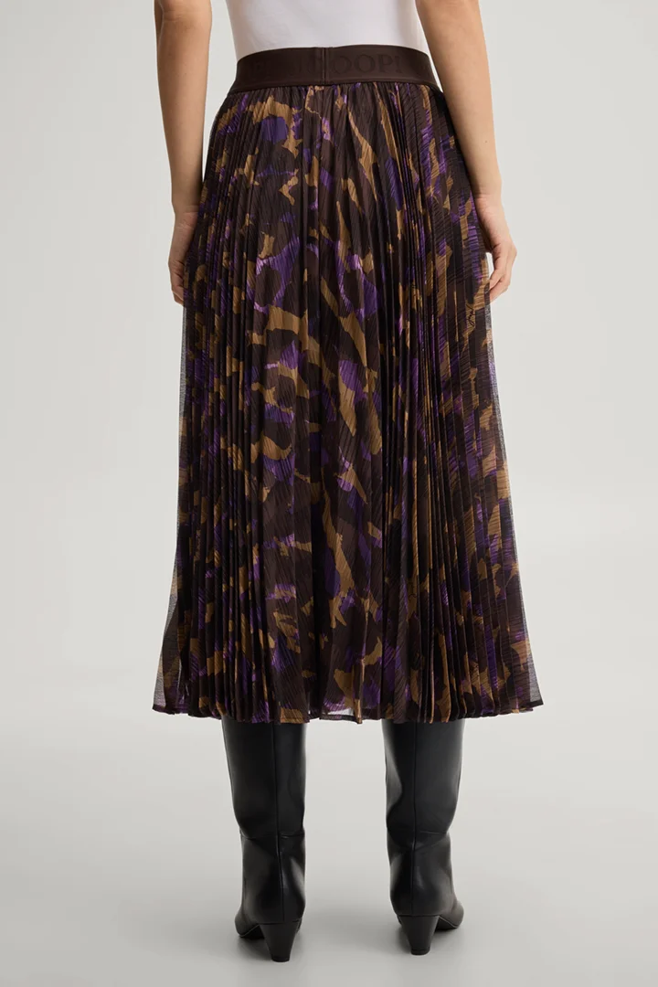 Leads to product detail page "Chiffon-Midi-Rock in Braun-Lila gemustert"