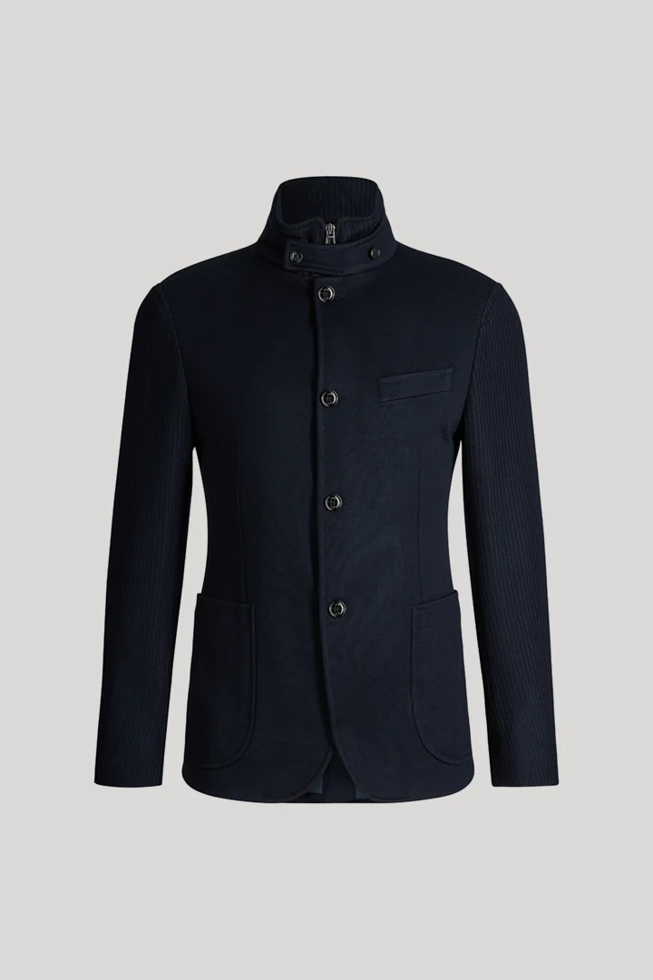 JOOP! presents the product Navy structured suit jacket with a stand-up collar from the category Tailored Jackets & Vests as a cut-out