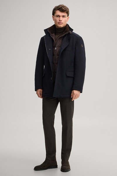 Führt zu Produktdetailseite „Jacke aus Wollmix mit Inlay in Navy"