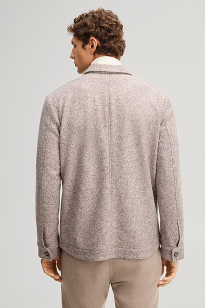 Leads to product detail page "Beige wool-blend overjacket"