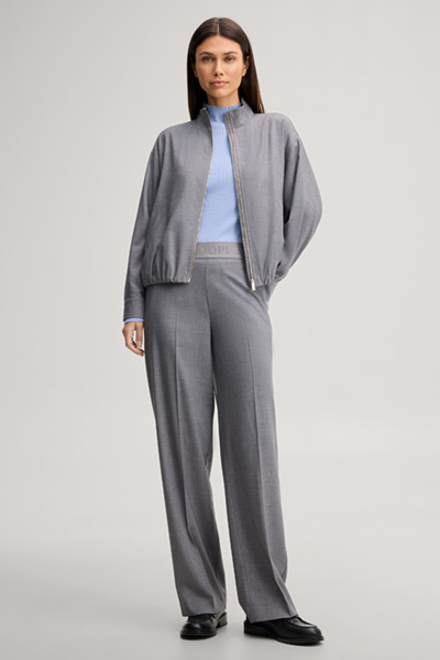 Leads to product detail page "Marl grey flannel blouson"