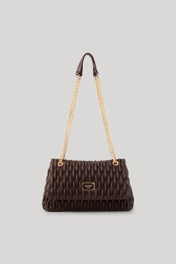 Führt zu Produktdetailseite „Schultertasche Ruga Emma in Dunkelbraun gemustert"