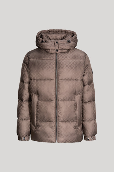 Cornflower-patterned quilted jacket in taupe