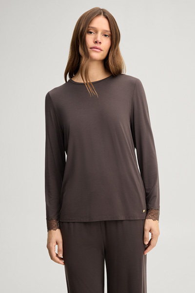 Führt zu Produktdetailseite „Loungewear Shirt in Dunkelbraun"