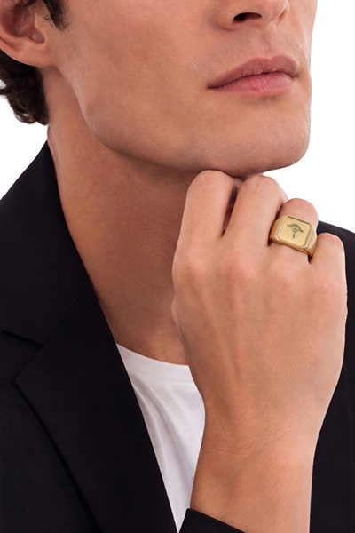 Leads to product detail page "Gold signet ring"