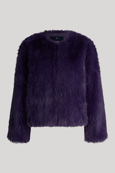 Faux fur jacket in purple