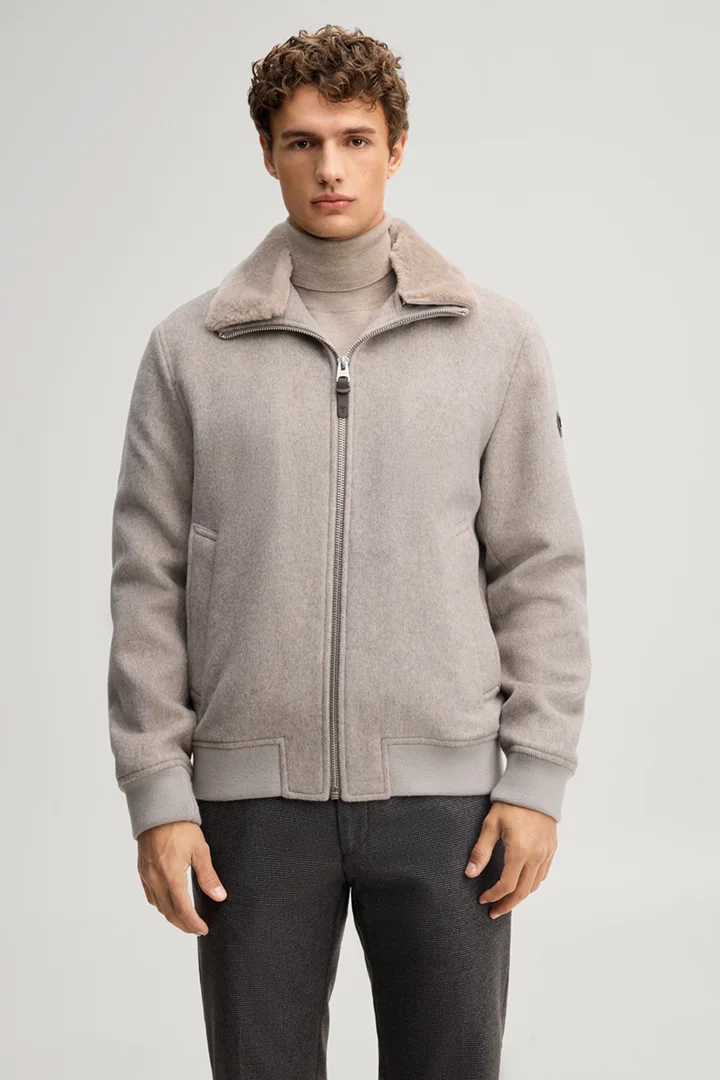 Leads to product detail page "Beige cashmere-blend blouson"