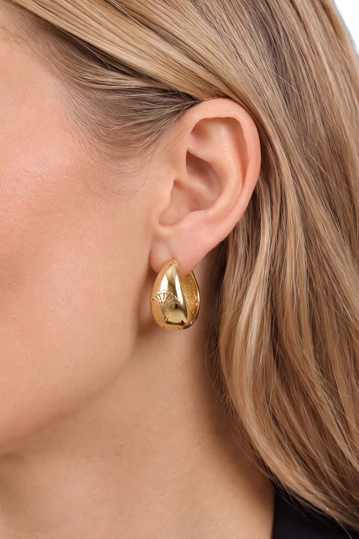 Leads to product detail page "Gold hoop earrings"