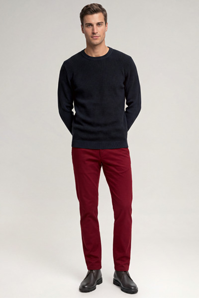 Führt zu Produktdetailseite „Chino in Bordeaux"