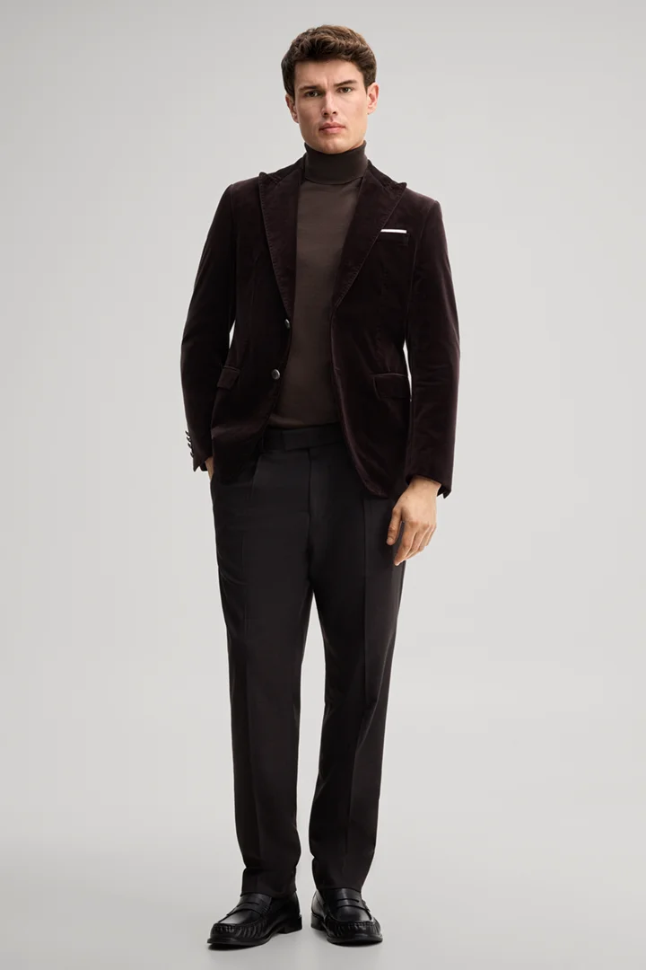 JOOP! presents the product Dark brown velvet tuxedo suit jacket from the category Tailored Jackets & Vests as an outfit