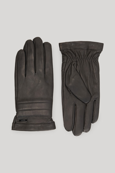 Führt zu Produktdetailseite „Lederhandschuhe in Schwarz"