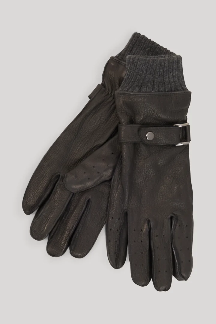 Führt zu Produktdetailseite „Lederhandschuhe in Schwarz"