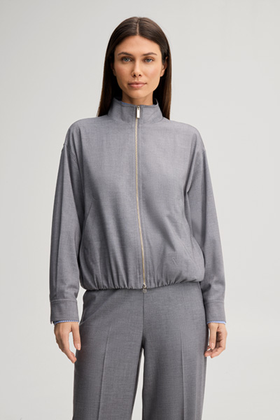 Leads to product detail page "Marl grey flannel blouson"