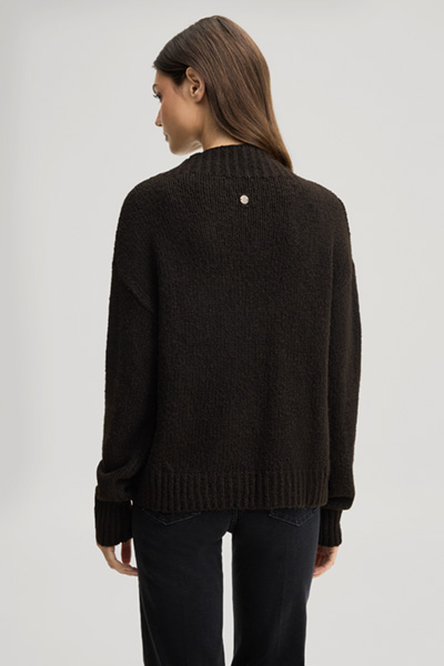 Leads to product detail page "Dark brown woollen blend jumper"