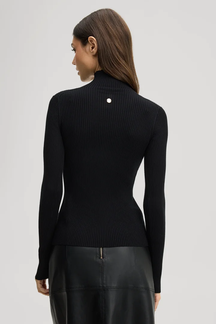 Leads to product detail page "Black viscose-blend jumper with a stand-up collar"