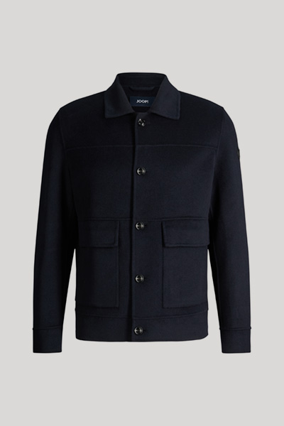 Führt zu Produktdetailseite „Hemdjacke aus Wollmix mit Cashmere in Navy"
