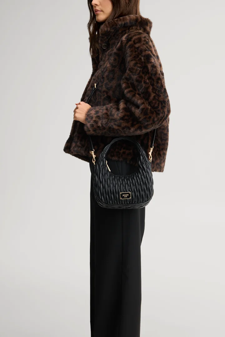 Leads to product detail page "Ruga denise hobo bag in black, quilted"