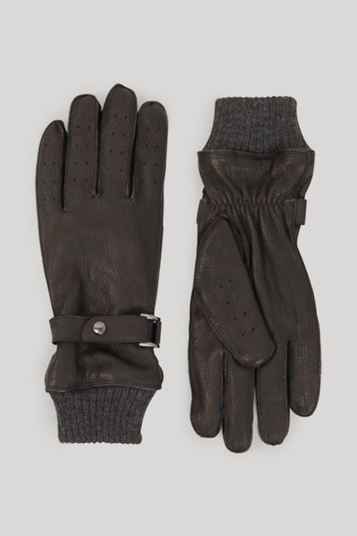 Führt zu Produktdetailseite „Lederhandschuhe in Schwarz"