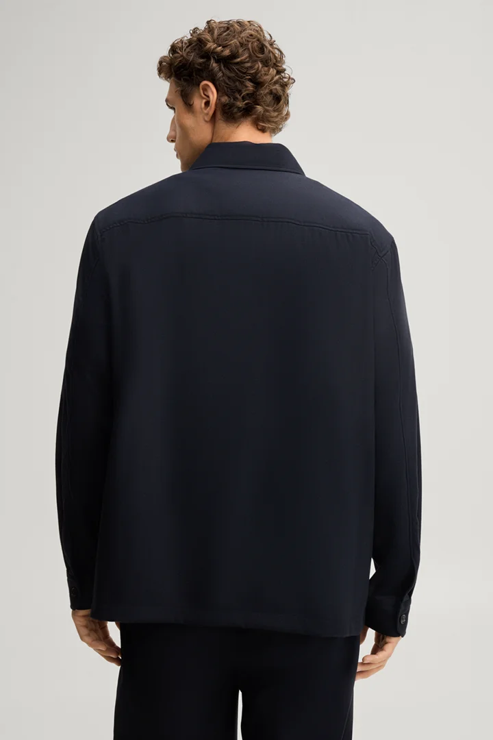 Leads to product detail page "Wool-blend shirt jacket in navy"