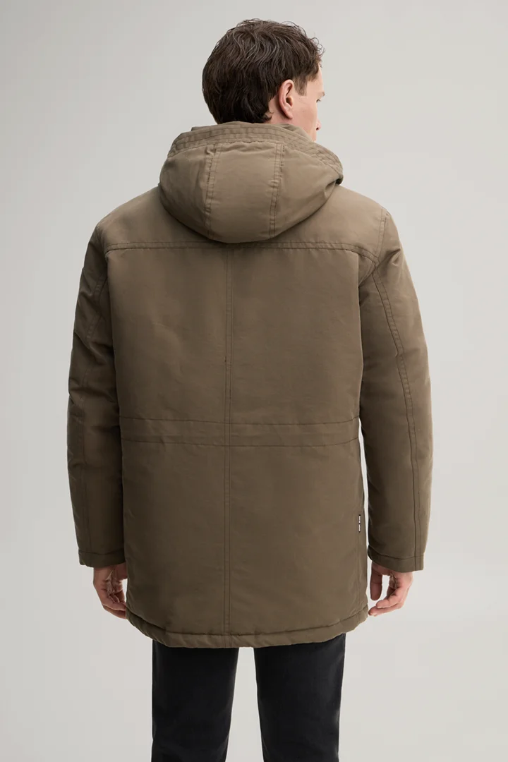 Führt zu Produktdetailseite „Parka aus Baumwollmix in Dunkelgrün"