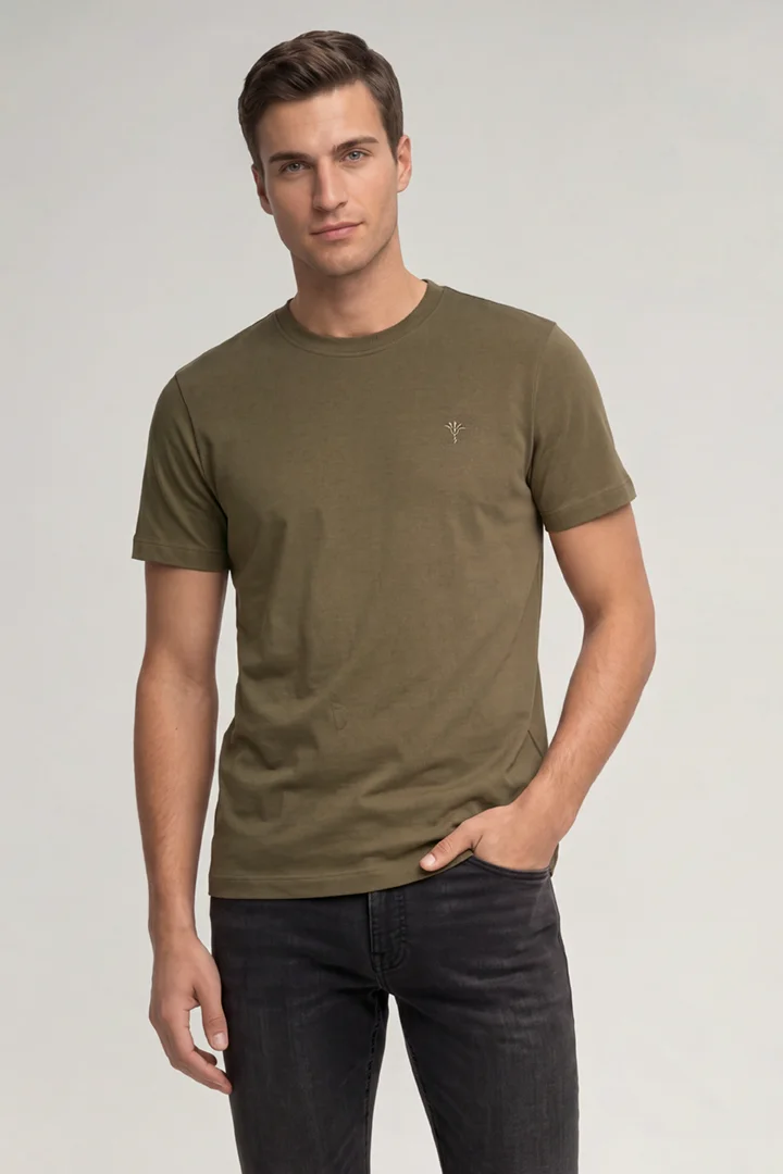 Führt zu Produktdetailseite „Baumwoll-T-Shirt in Khaki"