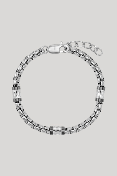 Bracelet in gunmetal/silver