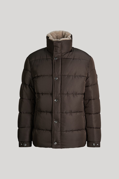 Führt zu Produktdetailseite „Steppjacke mit gefüttertem Stehkragen in Dunkelbraun"