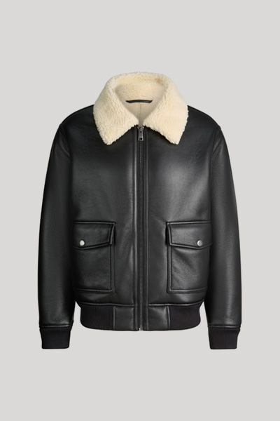 Black vegan leather blouson