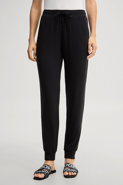 Leads to product detail page "Black loungewear trousers"
