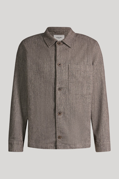 Kombi-Overshirt aus Baumwollmix in Dunkelbraun