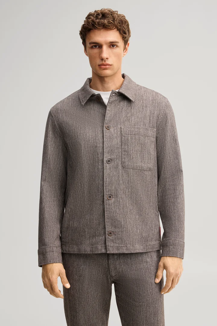 Prowadzi do strony produktu „Kombinezon overshirt z mieszanki bawełny w kolorze ciemnobrązowym"