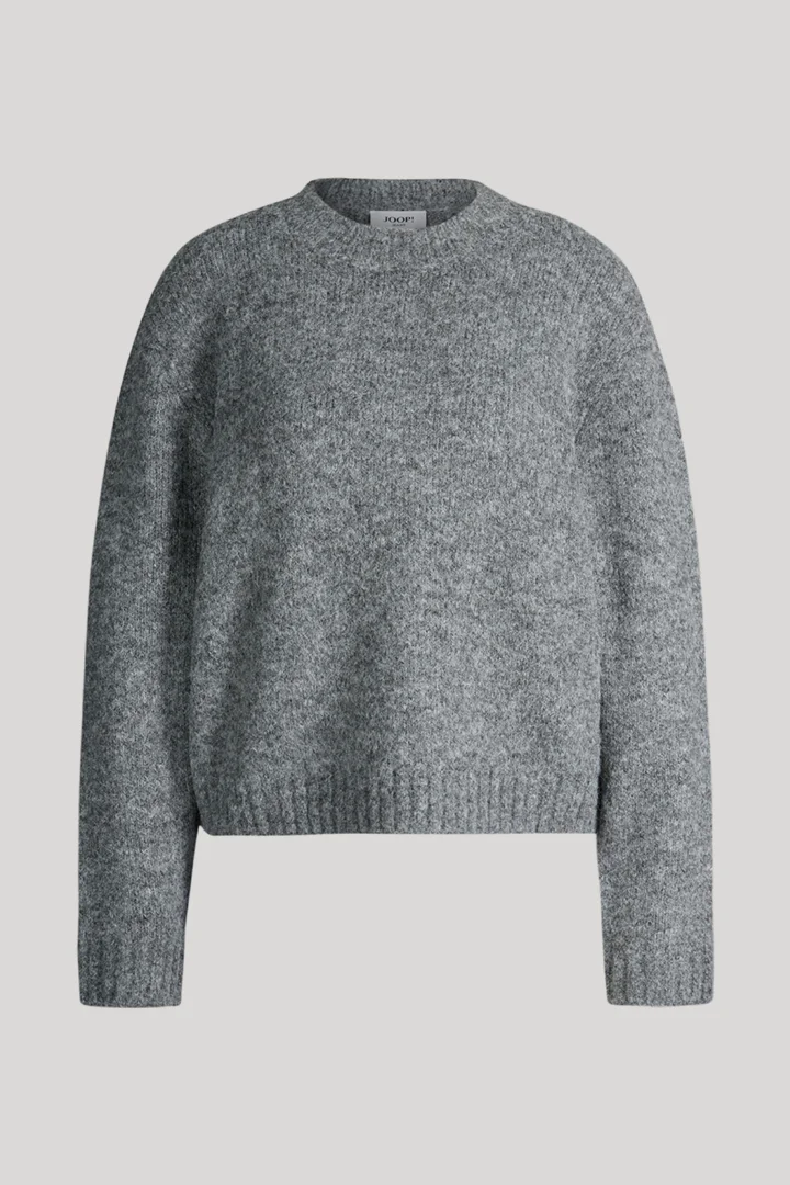 JOOP! presents the product Dark grey marl knitted jumper from the category Knitwear as a cut-out