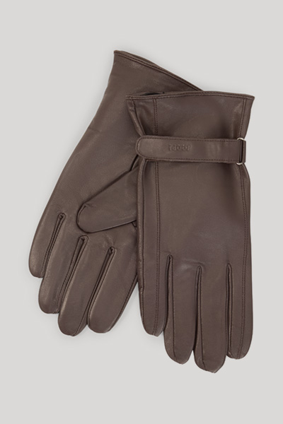 Leads to product detail page "Gloves in Dark Brown"