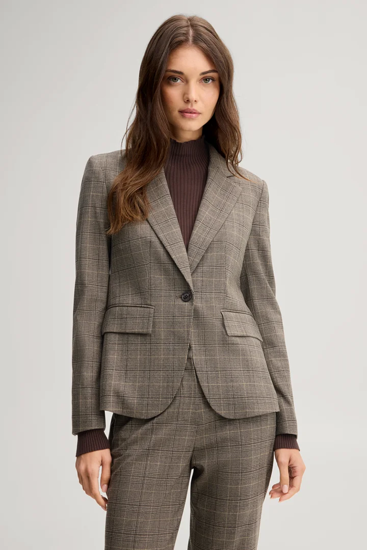 Führt zu Produktdetailseite „Blazer in Beige-Schwarz kariert"