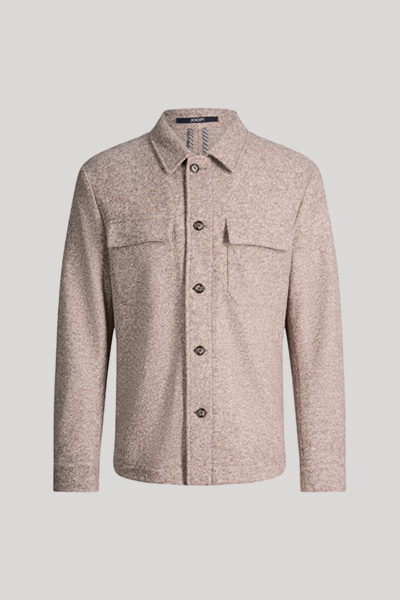Overjacket aus Wollmix in Beige
