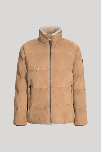 Velourslederjacke in Beige