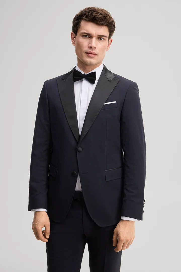 Führt zu Produktdetailseite „Evening-Baukasten-Sakko aus Wollmix in Navy"